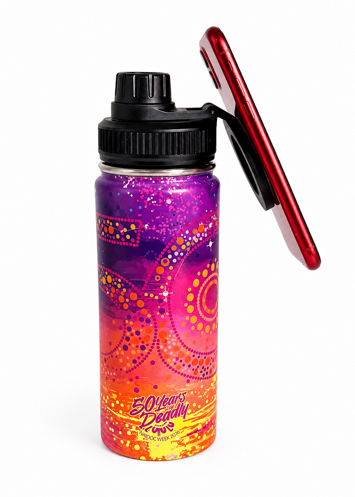 50 Years Deadly - NAIDOC 2026 Bottle with Magnetic Booster Ring (18oz)
