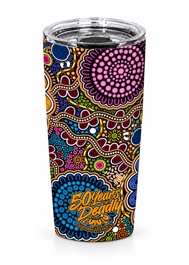 Still We Rise, Still We Shine – NAIDOC 2026 Vacuum Tumbler (20oz) Insulated with Magnetic Lid