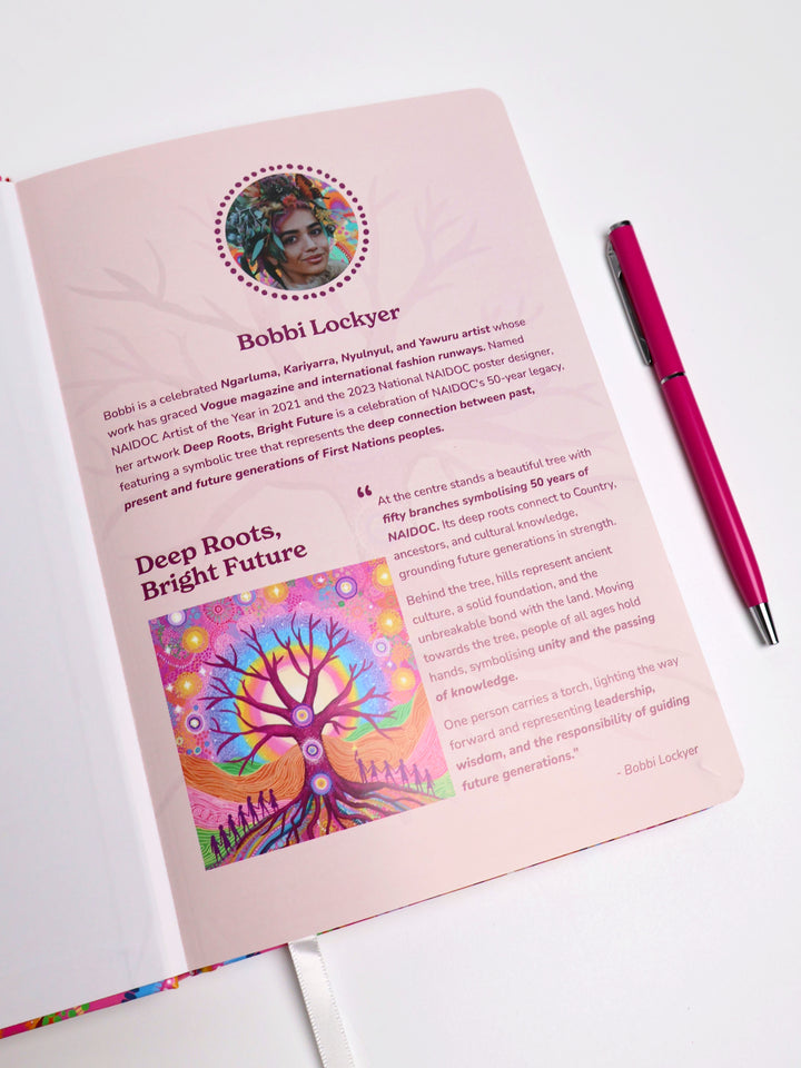 Deep Roots, Bright Future - NAIDOC 2025 A5 Notebook & Pen