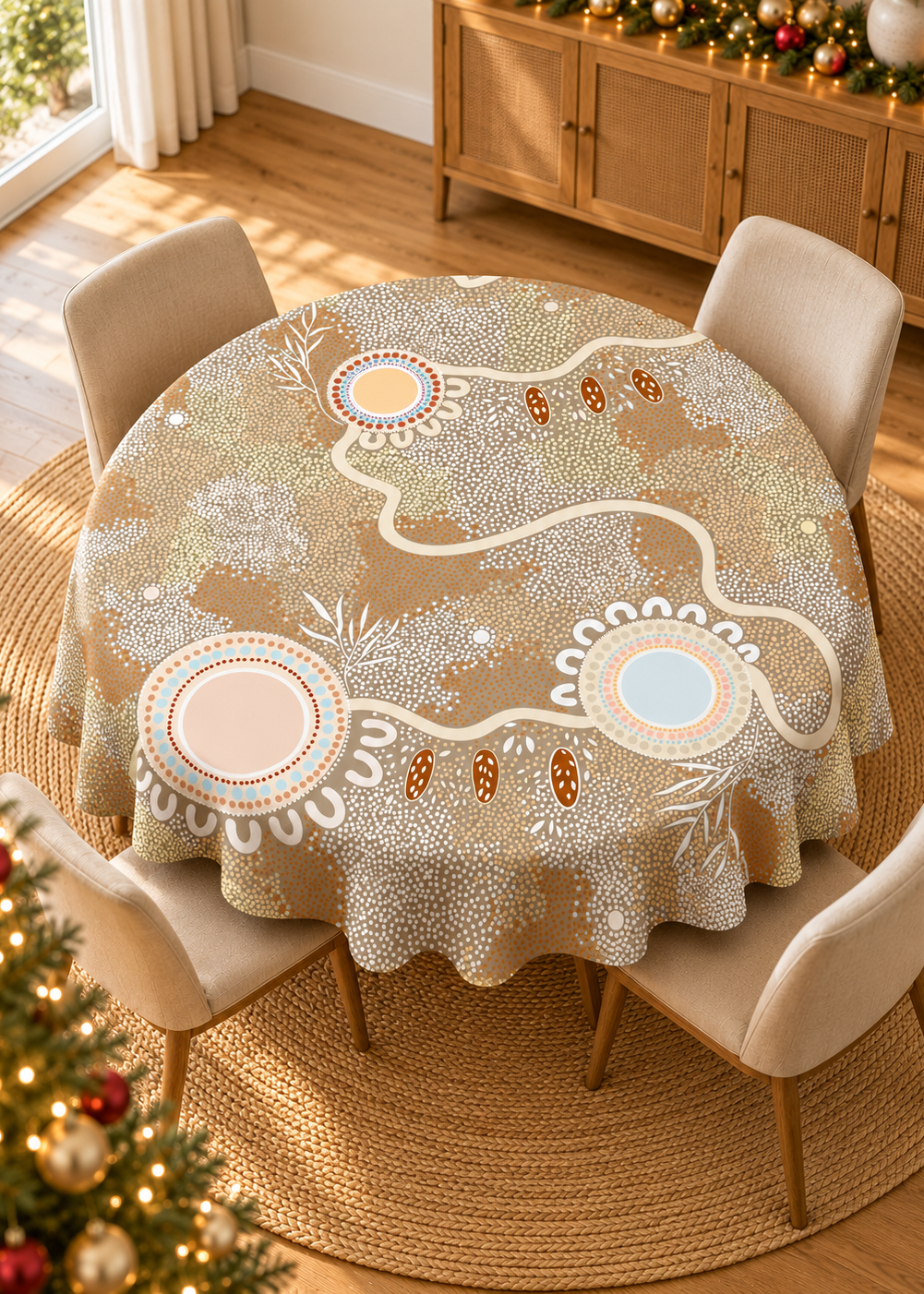 Ever Flowing - Round Tablecloth