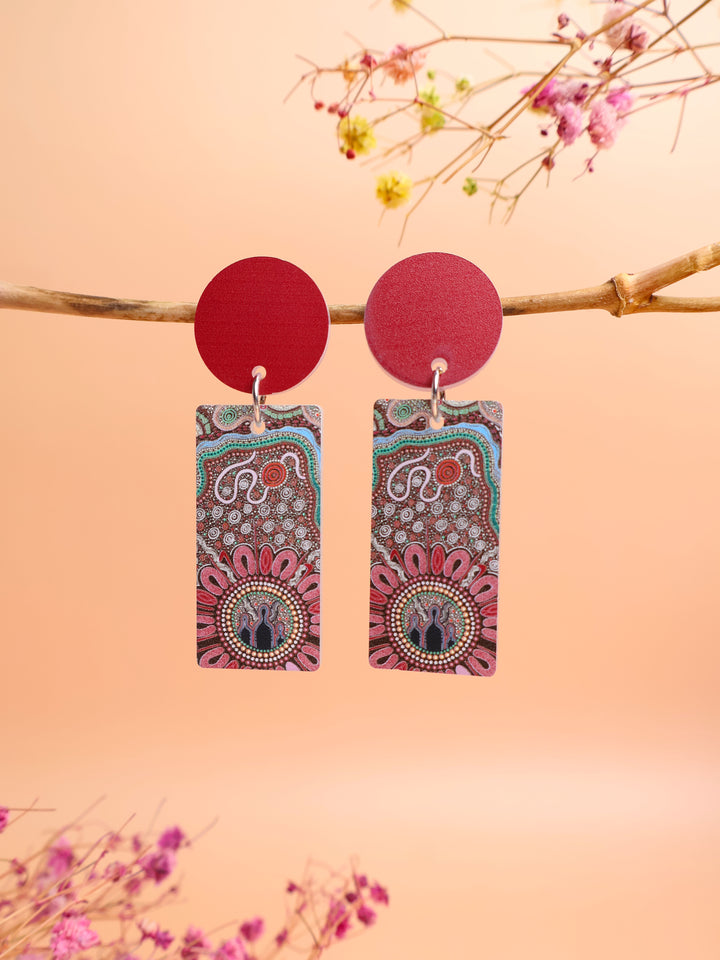 Family Strength - Rectangle Drop Earrings