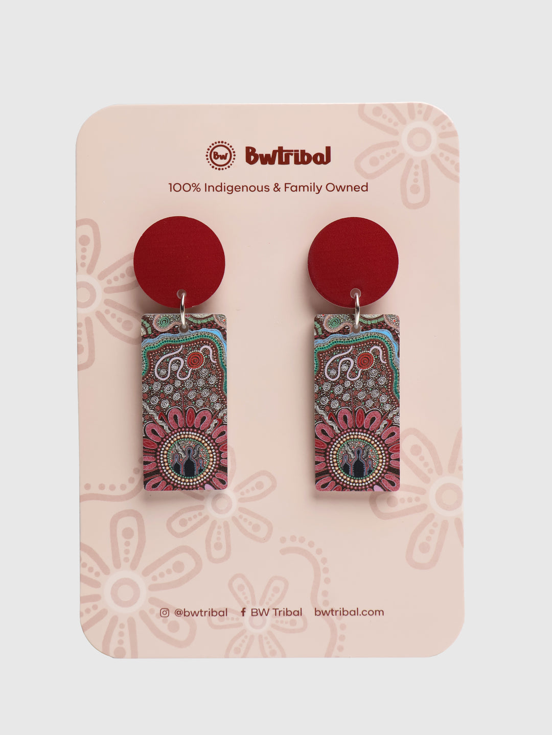 Family Strength - Rectangle Drop Earrings