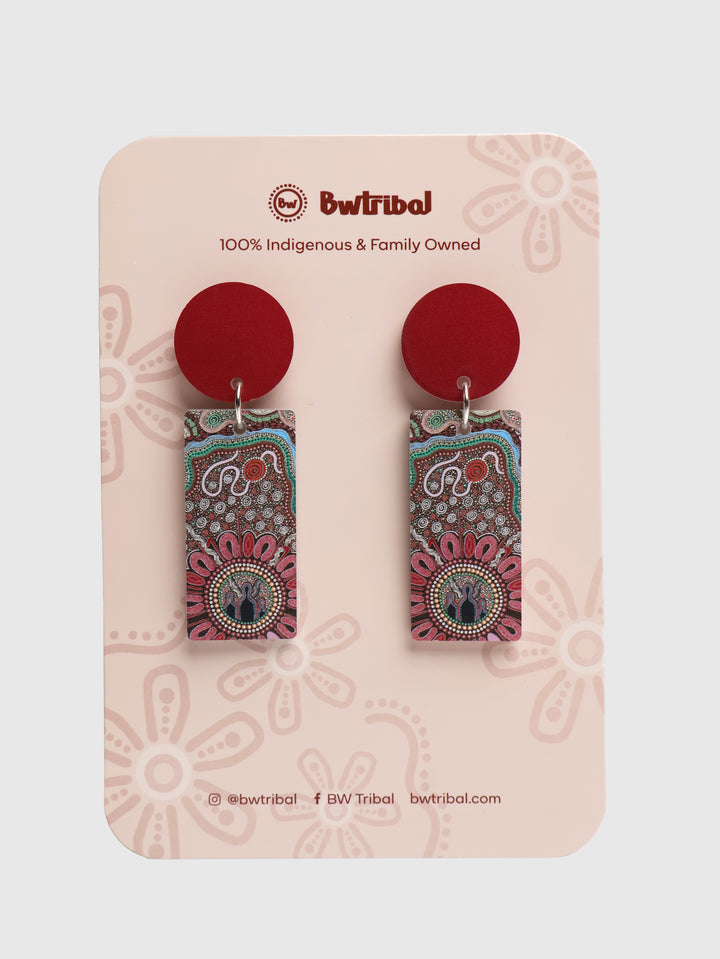 Family Strength - Rectangle Drop Earrings