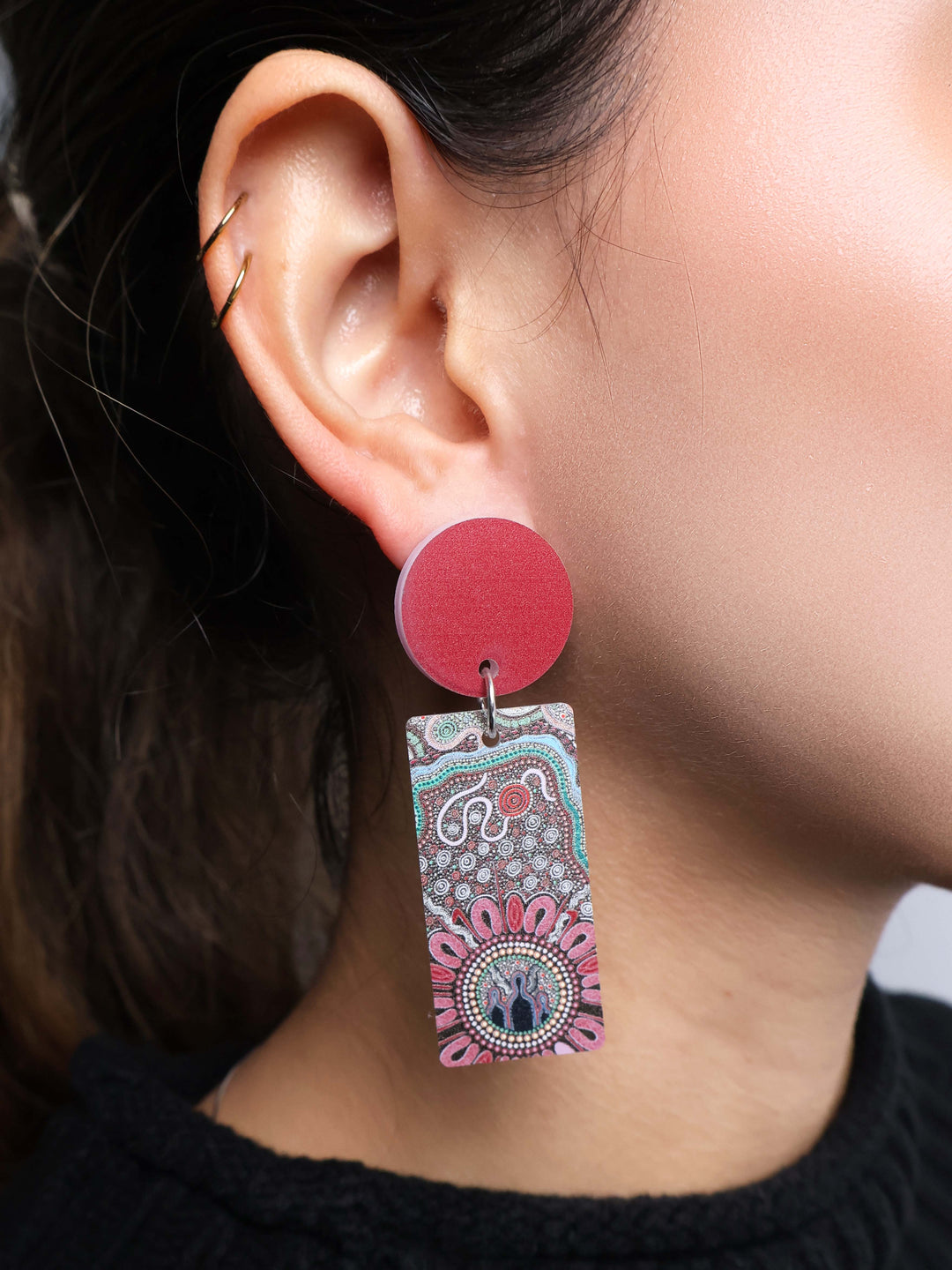 Family Strength - Rectangle Drop Earrings