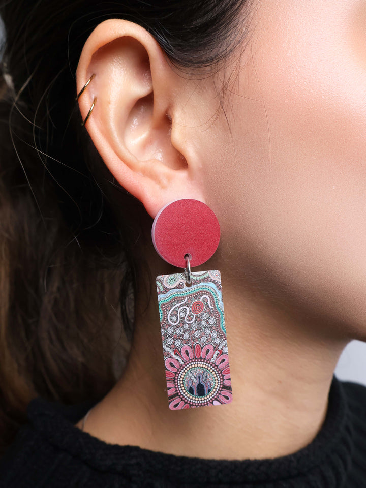 Family Strength - Rectangle Drop Earrings