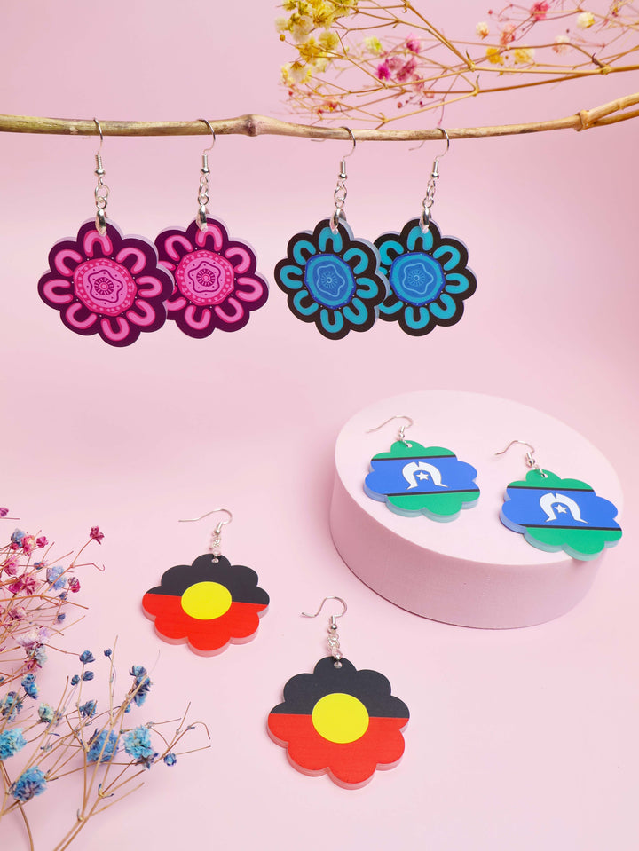 Torres Strait Islander Flag - Statement Earrings