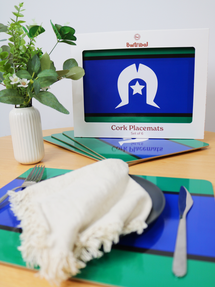 Torres Strait Islander Flag - Cork Placemats (6 Pack)