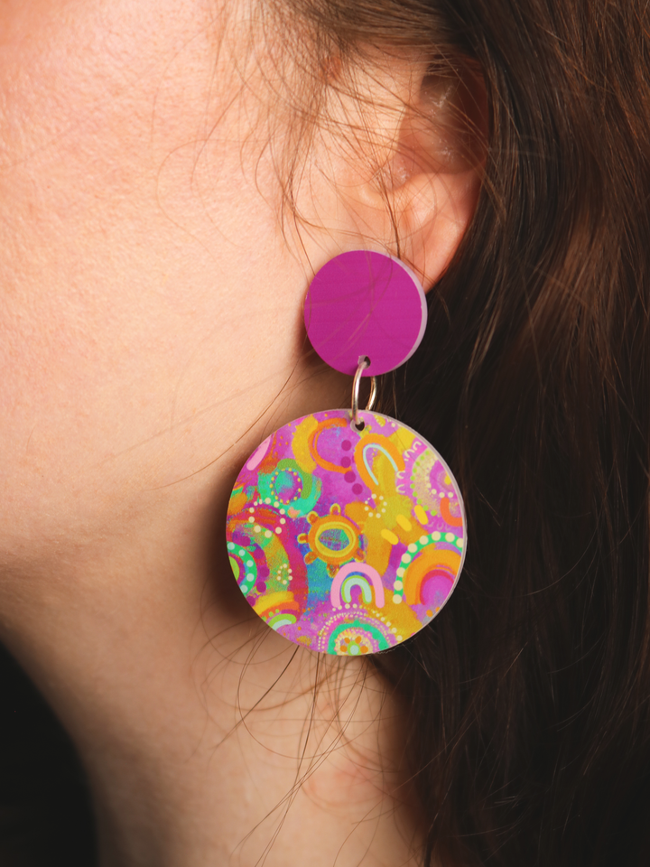 Gantharri (Queen Bee) - Round Drop Earrings
