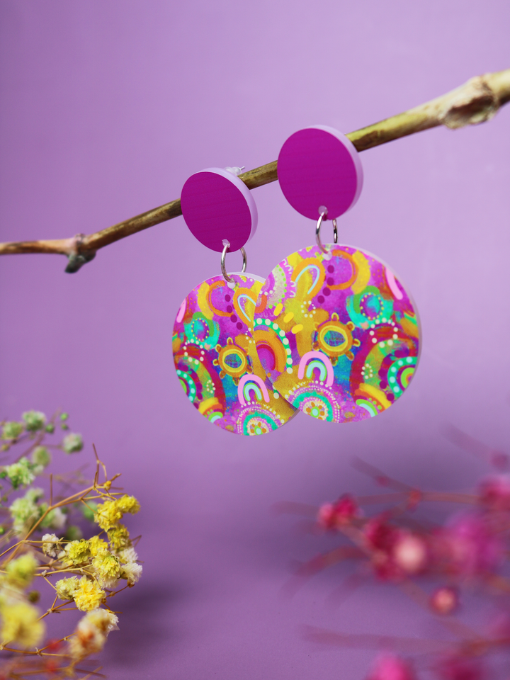 Gantharri (Queen Bee) - Round Drop Earrings