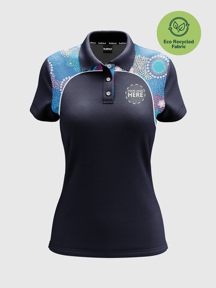 Old Ways Guiding New Paths - Eco - NAIDOC 25 Women's Custom Polo