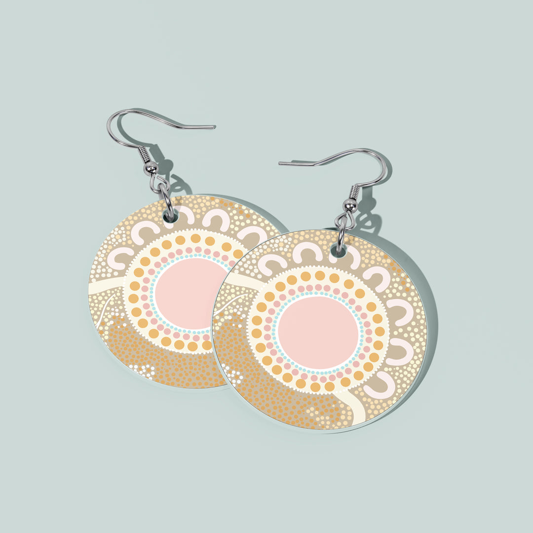 Ever Flowing – NAIDOC 2026 Round Acrylic Earrings