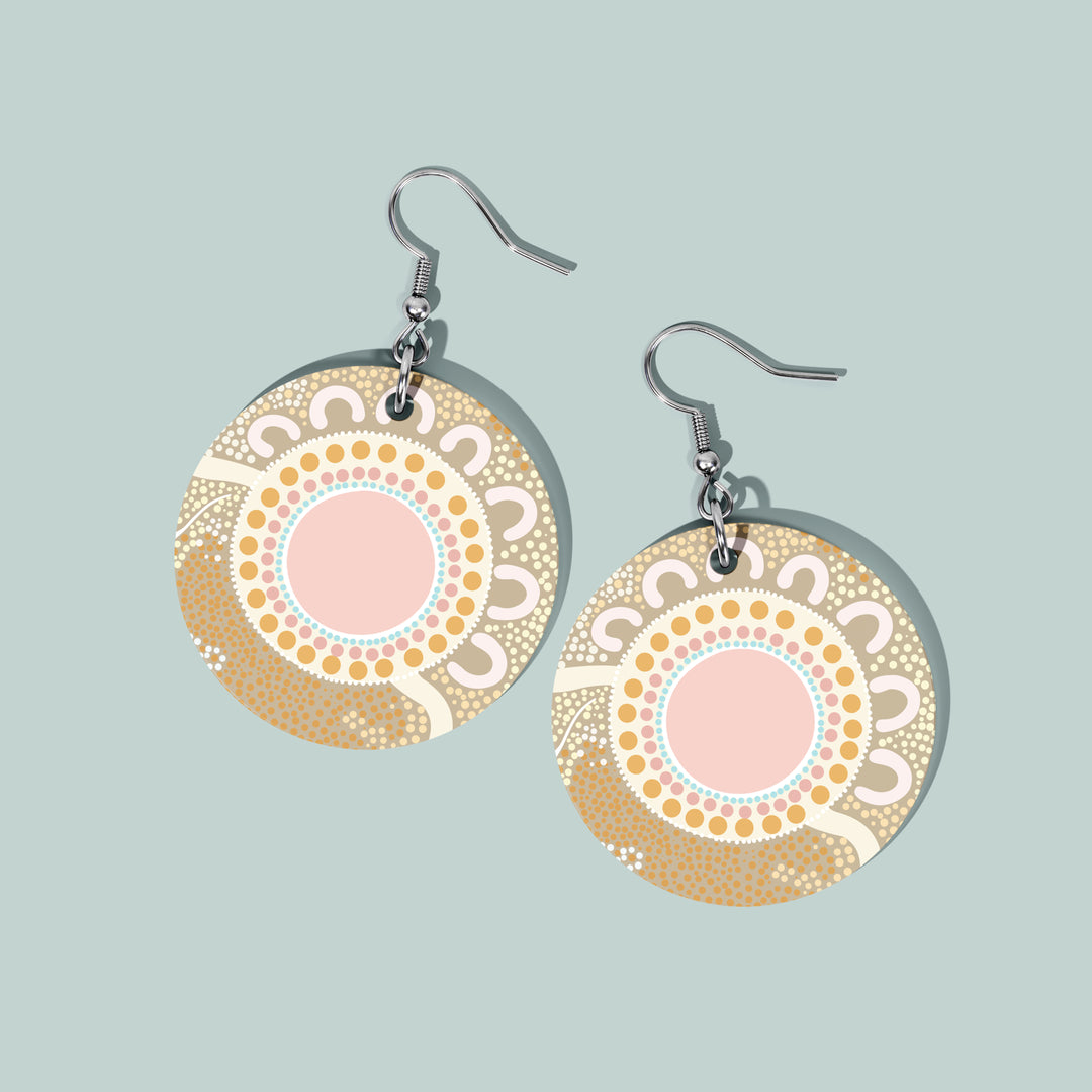 Ever Flowing – NAIDOC 2026 Round Acrylic Earrings