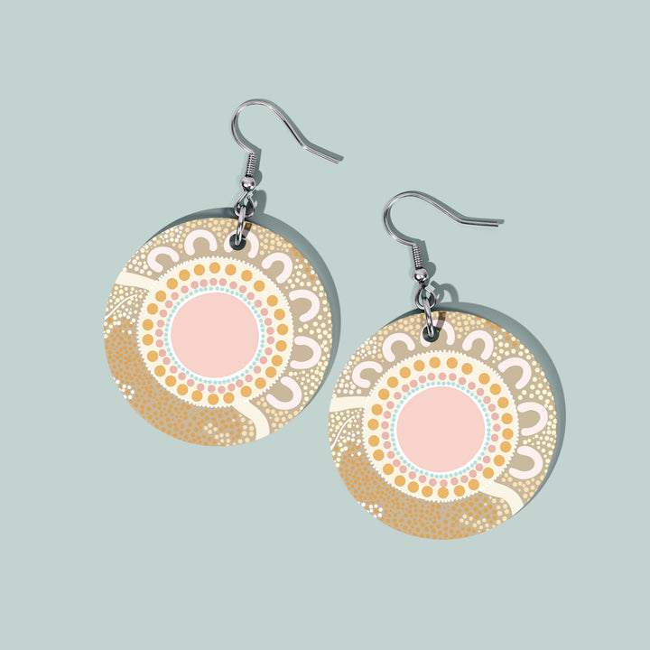 Ever Flowing – NAIDOC 2026 Round Acrylic Earrings