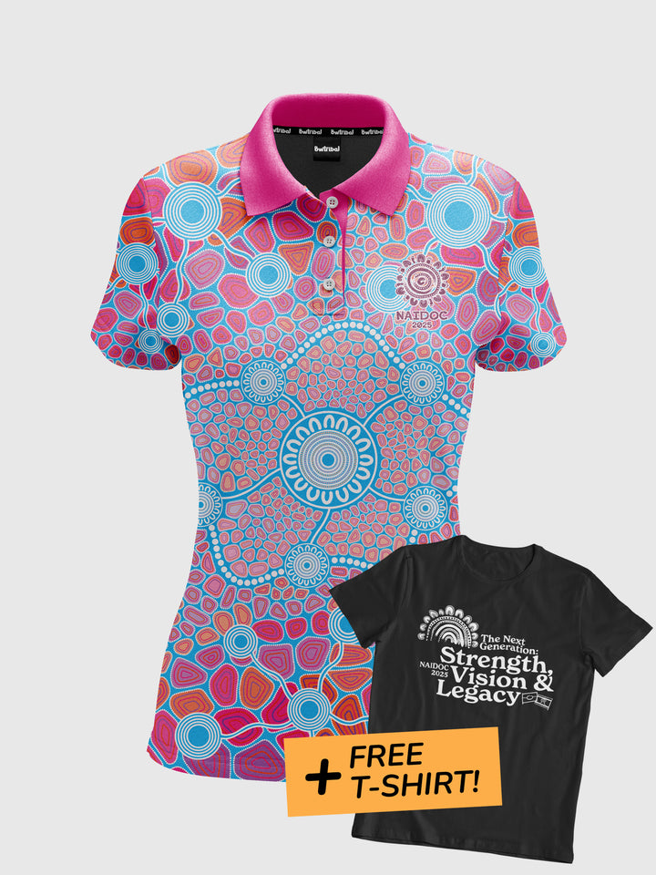 Warranggal Warruwi (Strong Pathway) - NAIDOC 2025 Women's Polo + FREE T-SHIRT