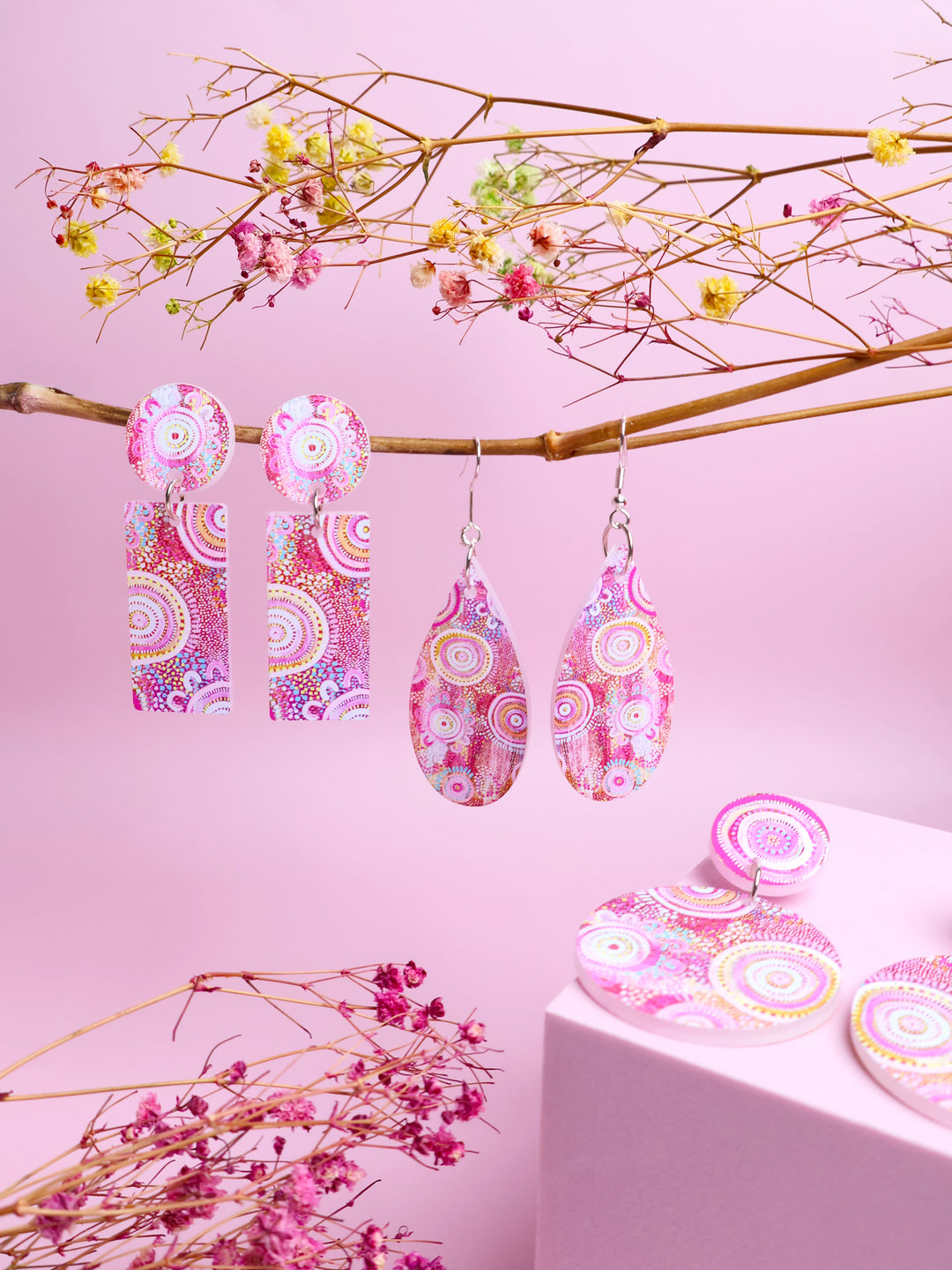 Let's Collect Seashells - Rectangle Drop Earrings
