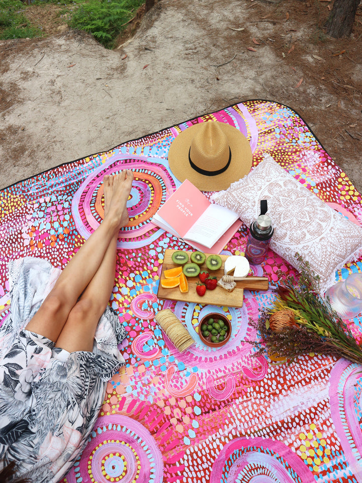 Let's Collect Seashells - Water-Resistant Picnic Mat