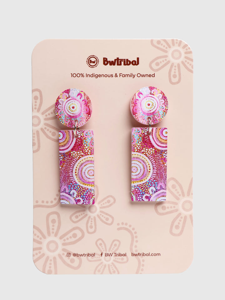 Let's Collect Seashells - Rectangle Drop Earrings