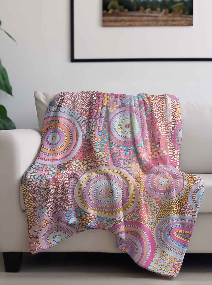 Indigenous Designed Aboriginal Art THROW RUGS/BLANKETS – BW Tribal