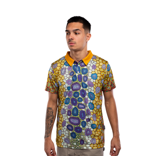 Indigenous Design Aboriginal Art Men's Polo Shirts – BW Tribal