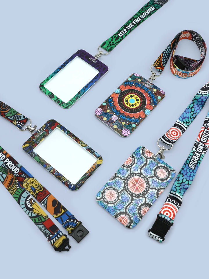 Keep The Fire Burning! Blak, Loud and Proud - NAIDOC 2024 Lanyard + Card Holder Set