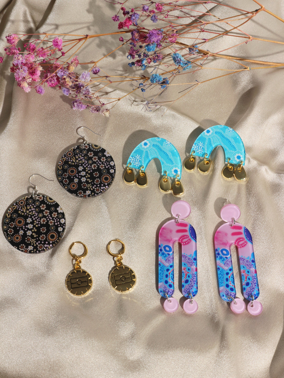 Blue Waterhole - Statement Drop Earrings