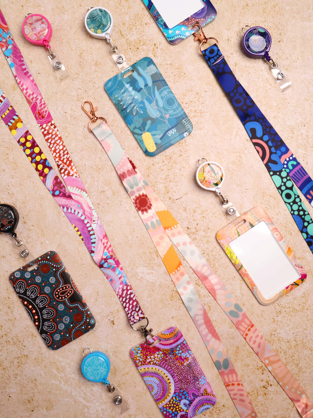 Let's Collect Seashells - ID Card Set with Lanyard and Retractable Holder