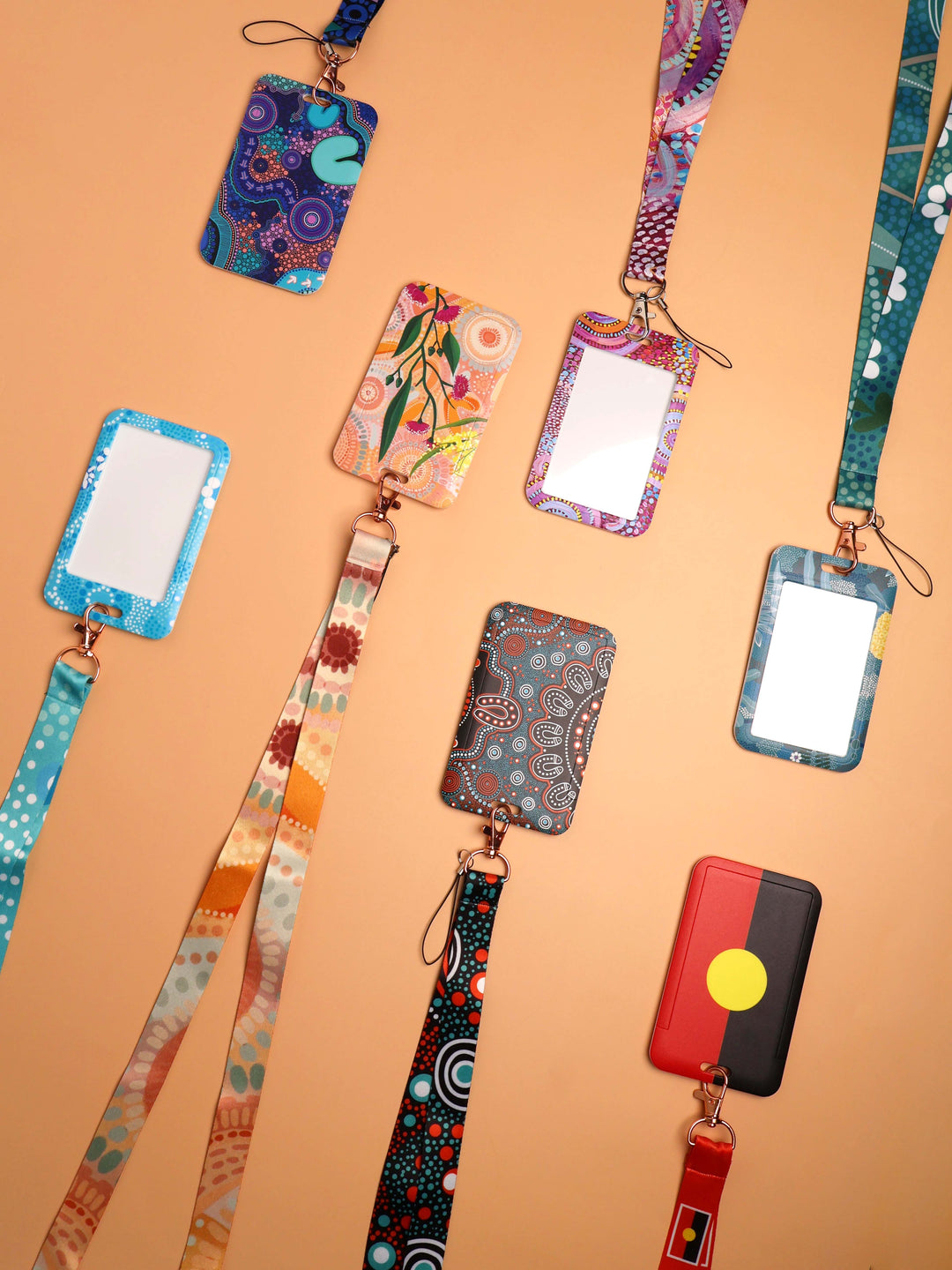 Aboriginal Flag - Lanyard + Card Holder Set