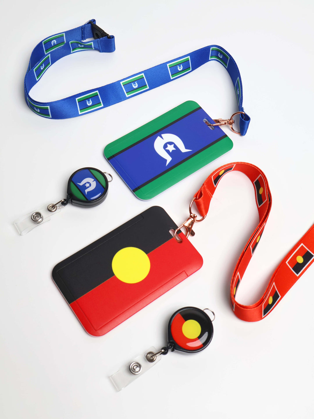 Torres Strait Islander Flag - ID Card Set with Lanyard and Retractable Holder