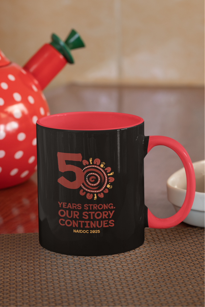 Our Story Continues - NAIDOC 2025 Colourful Accent Mug