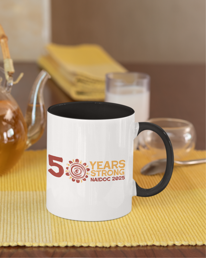 50 Years Strong - NAIDOC 2025 Colourful Accent Mug