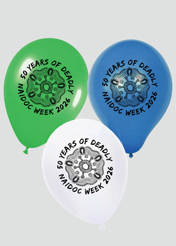 NAIDOC 2026  Balloons Pack (W/G/B) - Small (30pk)