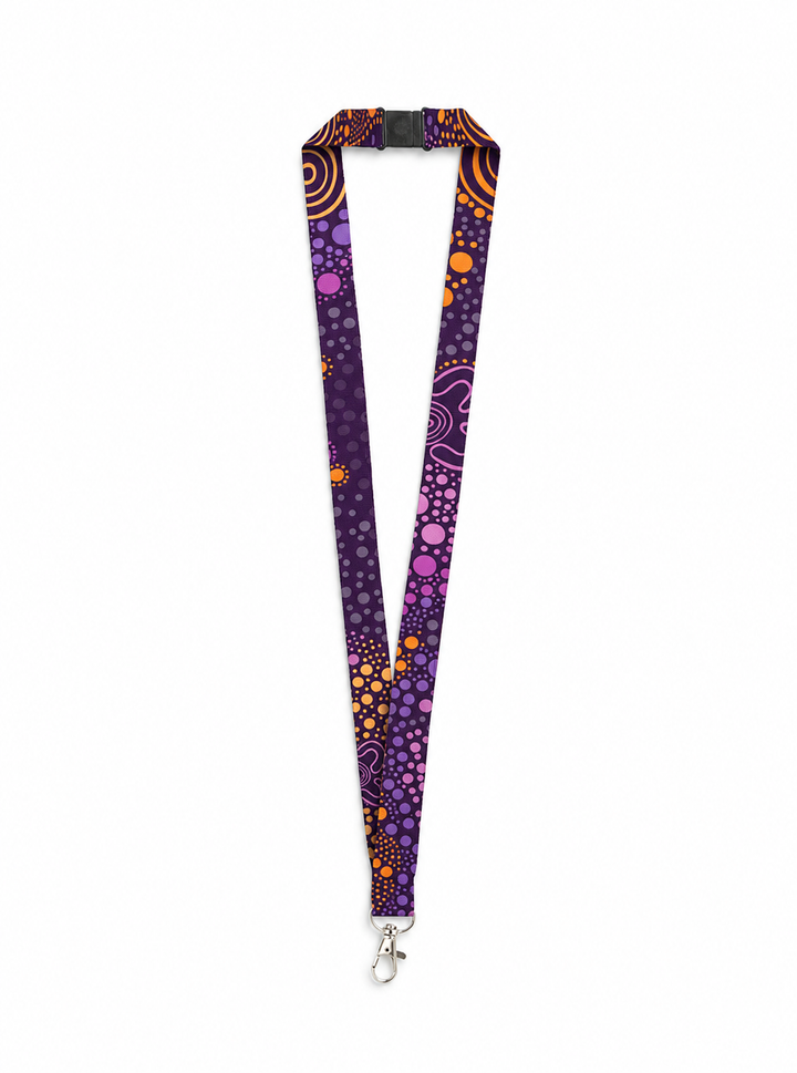 PURPLE DESERT FLOWER - LANYARD + PHONE CLIP