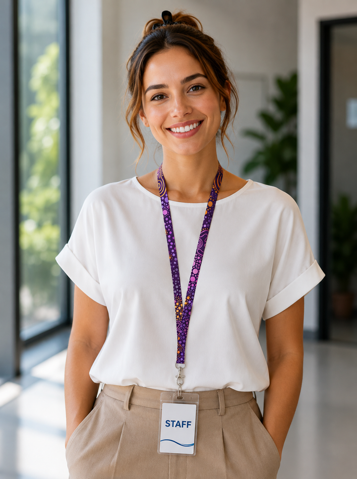 PURPLE DESERT FLOWER - LANYARD + PHONE CLIP