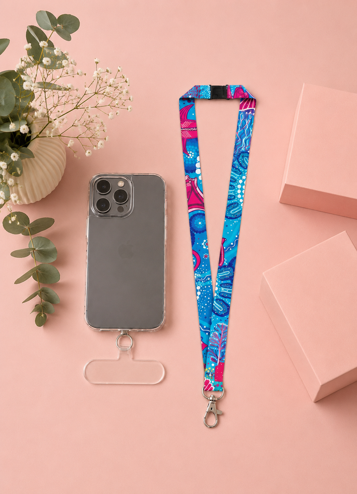 SEA BEAUTY - LANYARD + PHONE CLIP