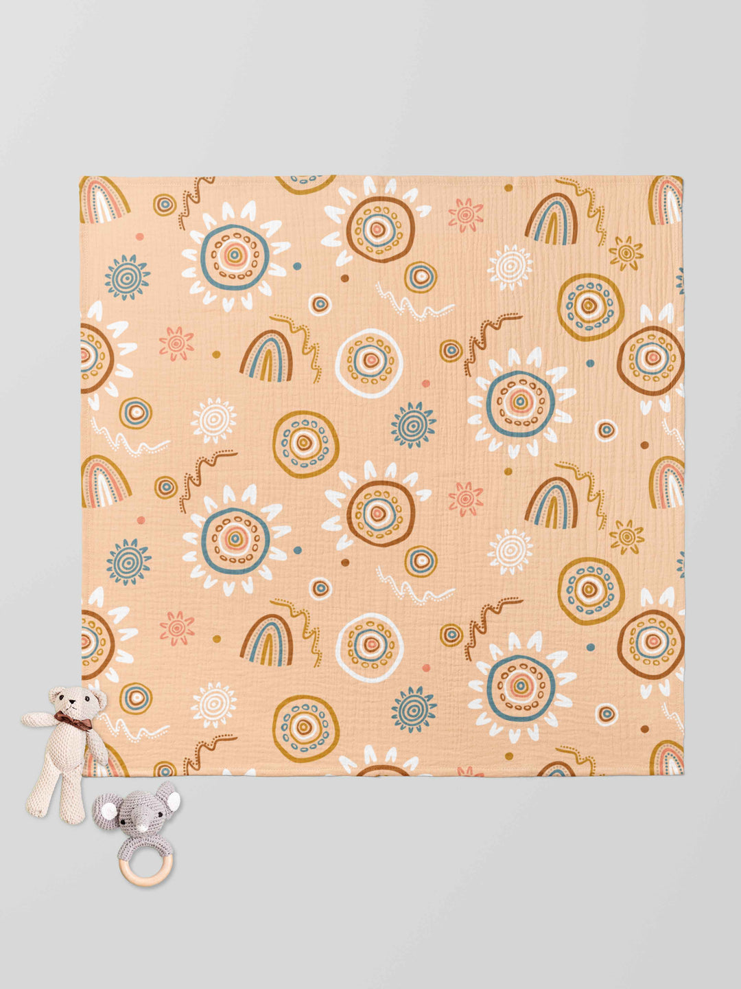 Sand Paintings (Orange) - Muslin Baby Swaddle Wrap