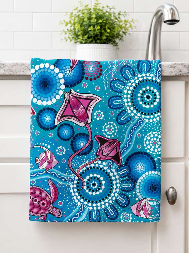SEA BEAUTY - COTTON CREPE TEA TOWEL