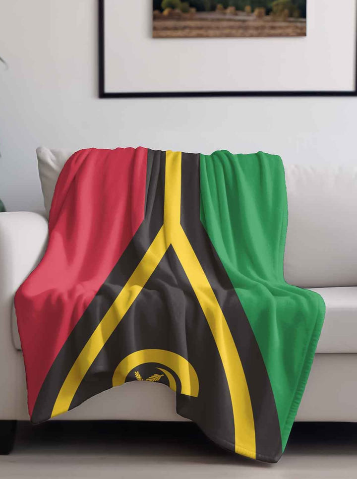 Vanuatu Flag - Throw Rug / Throw Blanket