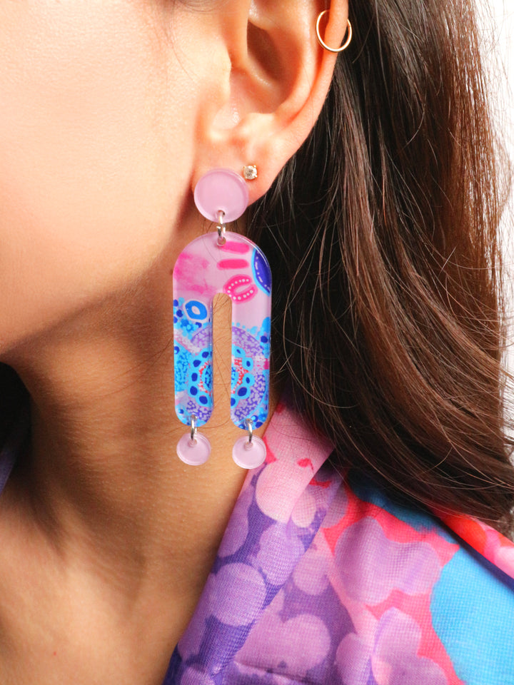 Blue Waterhole - Statement Drop Earrings