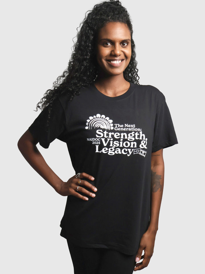 Strength, Vision & Legacy (Mono) - NAIDOC 2025 Unisex T-Shirt