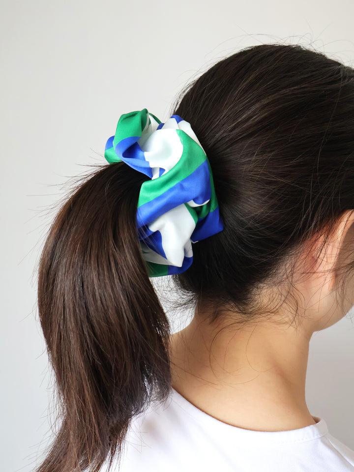 Blue, Green & White- Extra Large Scrunchie