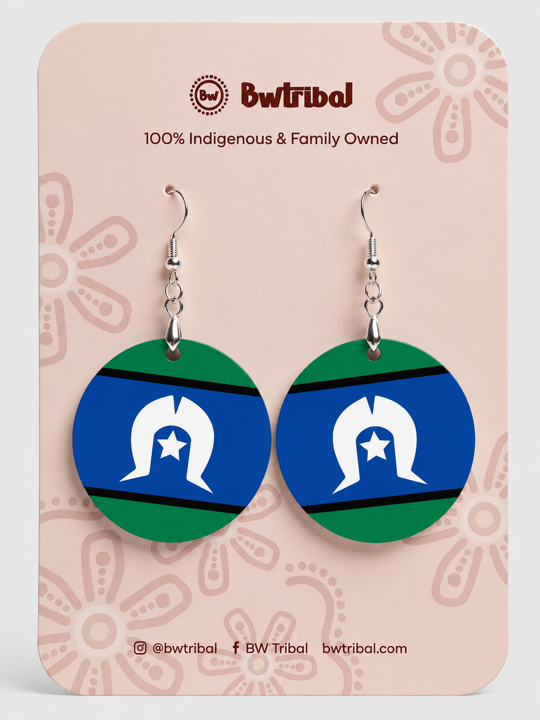 Torres Strait Islander Flag - Round Earrings