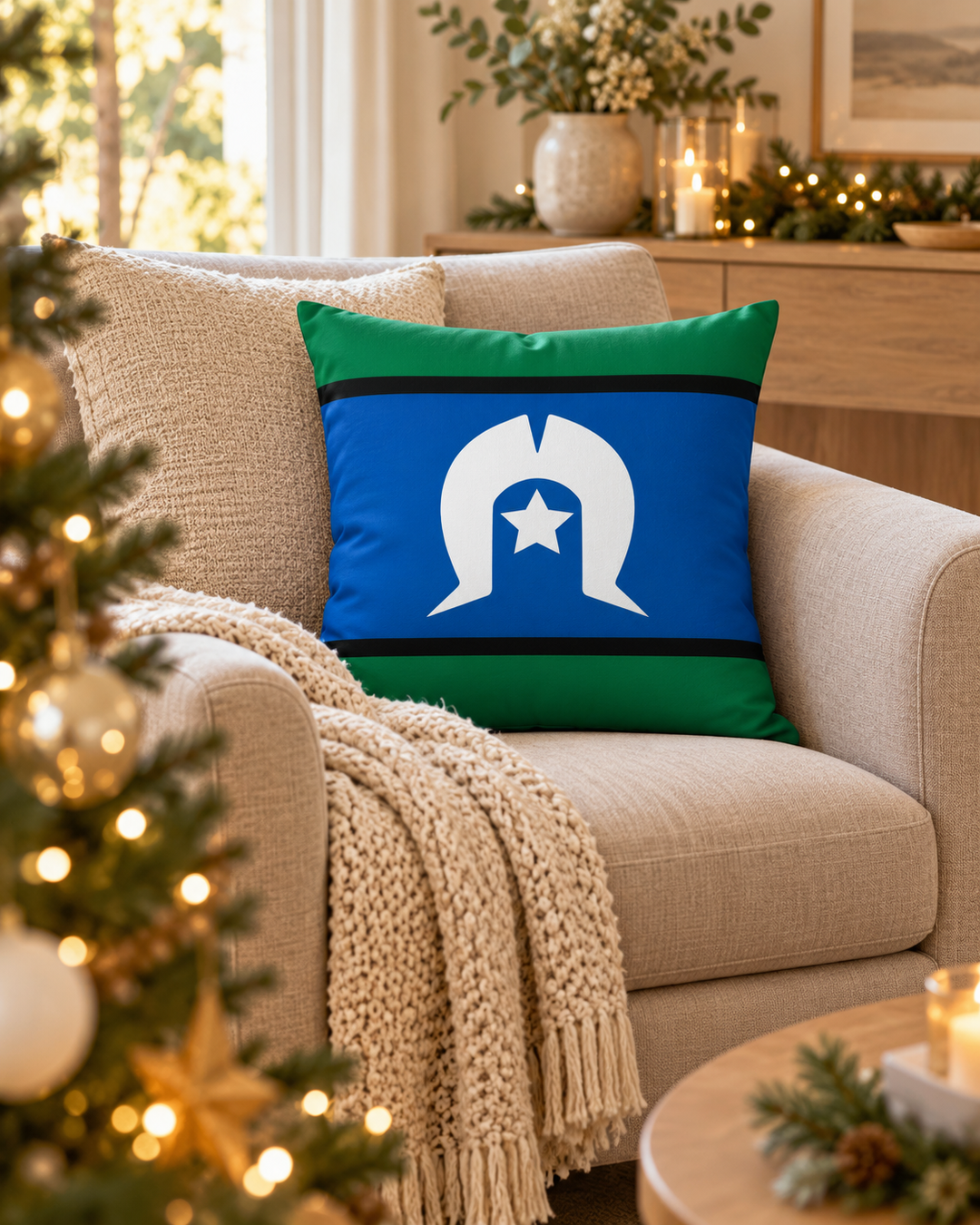 Torres Strait Islander Flag - Cushion Cover