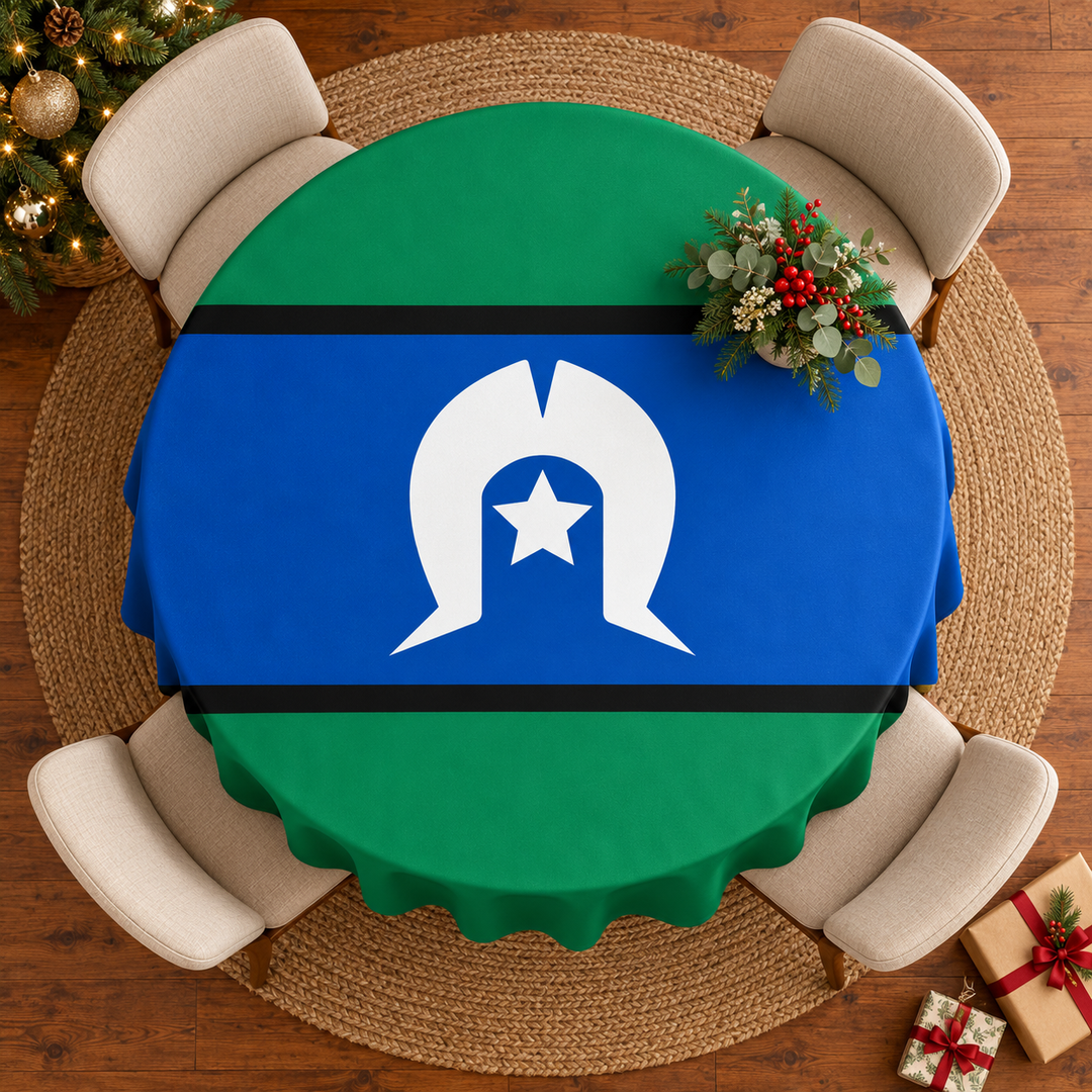 Torres Strait Islander Flag - Round Tablecloth