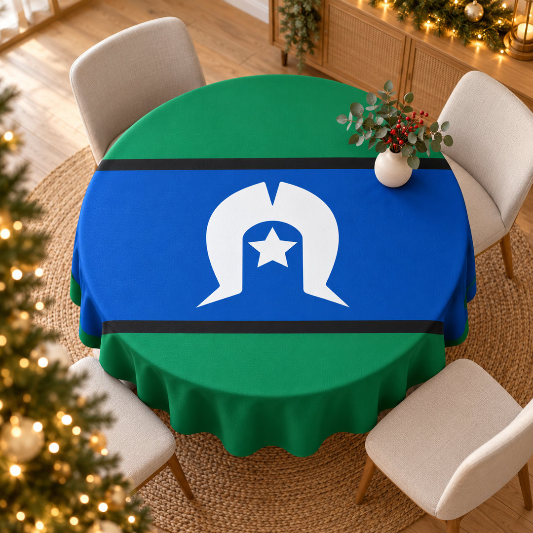 Torres Strait Islander Flag - Round Tablecloth
