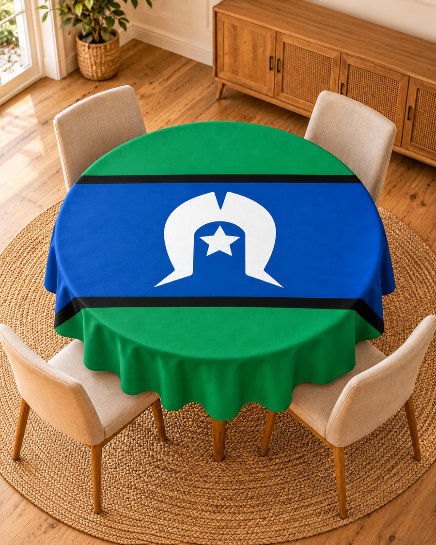 Torres Strait Islander Flag - Round Tablecloth – BW Tribal