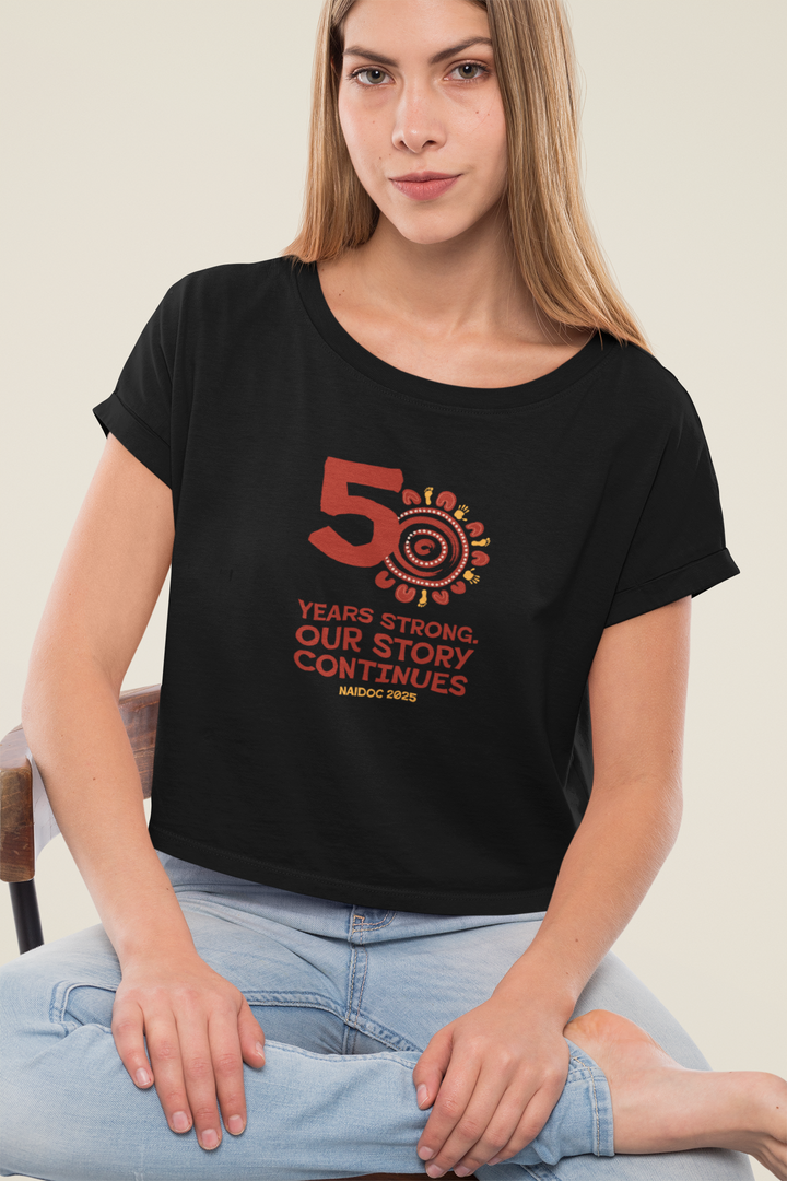 Our Story Continues  - NAIDOC 2025 Women's Cropped T-Shirt