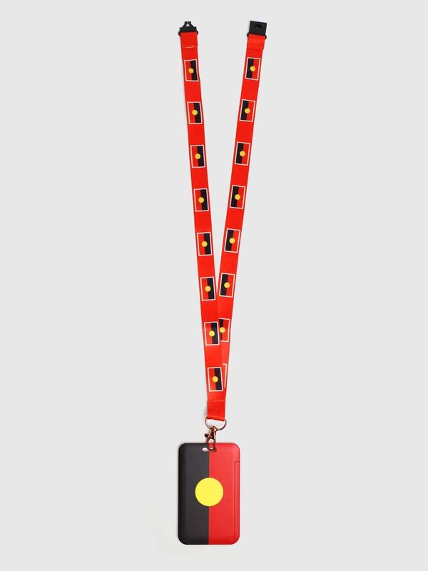 Aboriginal Flag - ID Card Set with Lanyard and Retractable Holder