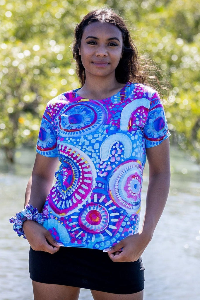 ameri BODY LINE ABORIGINE ART KNIT TOP 23AW BODY LINE ABORIGINE