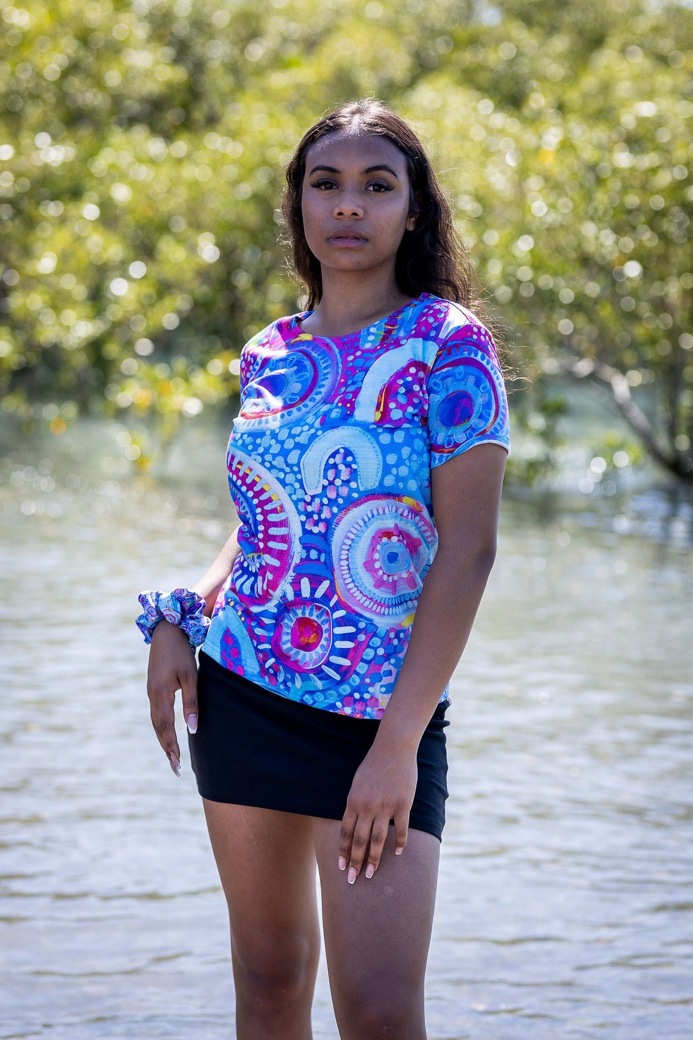 BODY LINE ABORIGINE ART KNIT TOP AMERI bnt AMERI ニットbnt Ameri