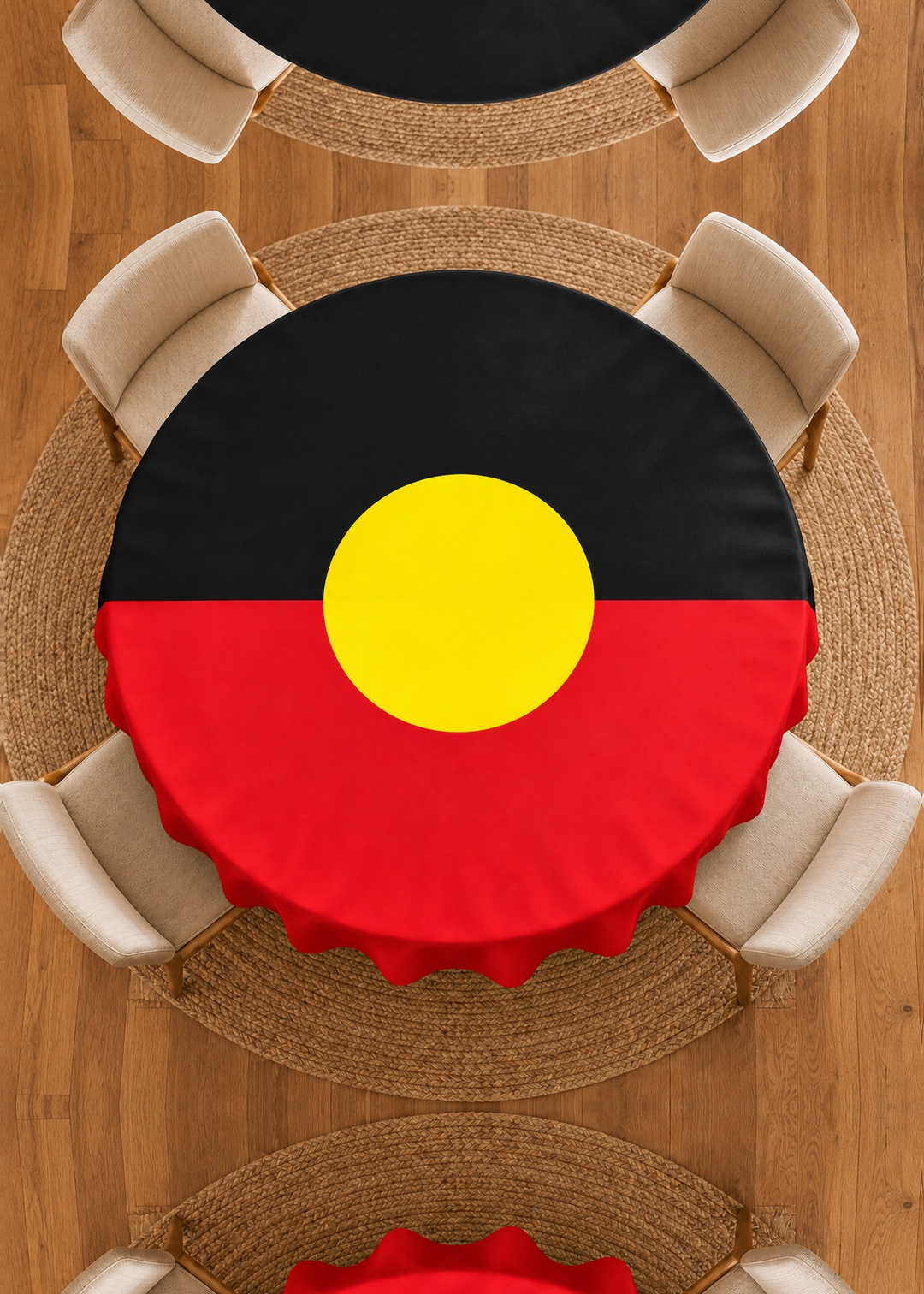 Aboriginal Flag - Round Tablecloth